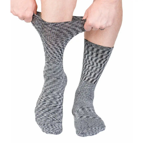 3-Pack Diabetic Socks - Blue Stripe, Black Stripe, Marble Grey
